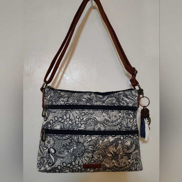 SAKROOTS Navy Spirit Desert 2 Artist Circle Crossbody Bag. New. - Picture 12 of 15